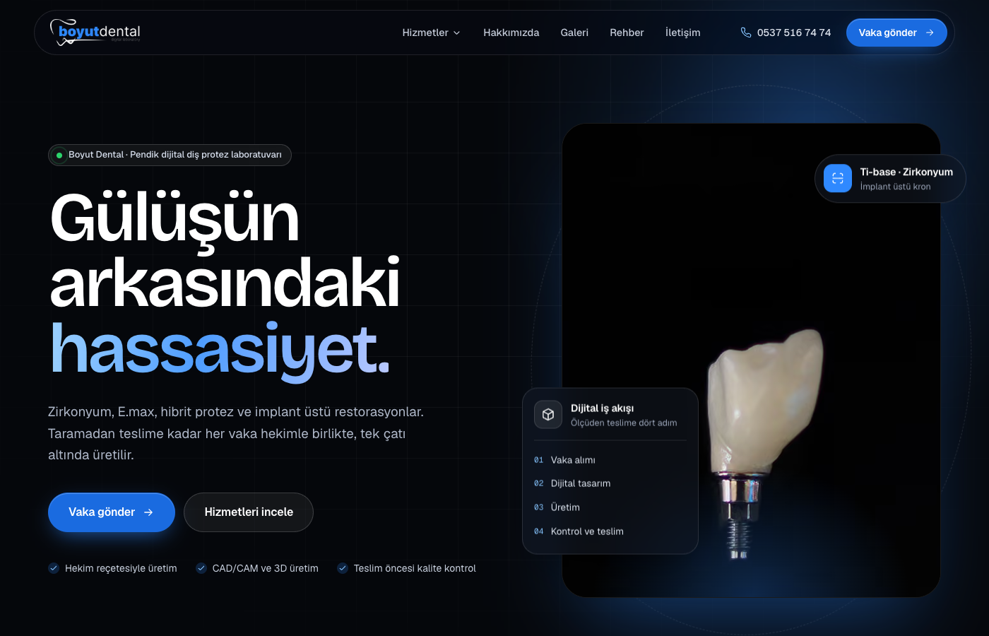 Boyut Dental site önizlemesi