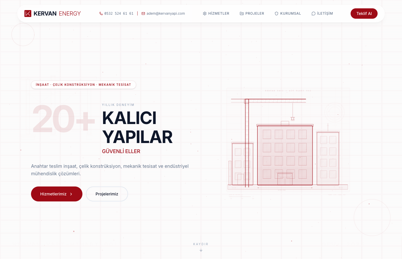Kervan Yapı site önizlemesi