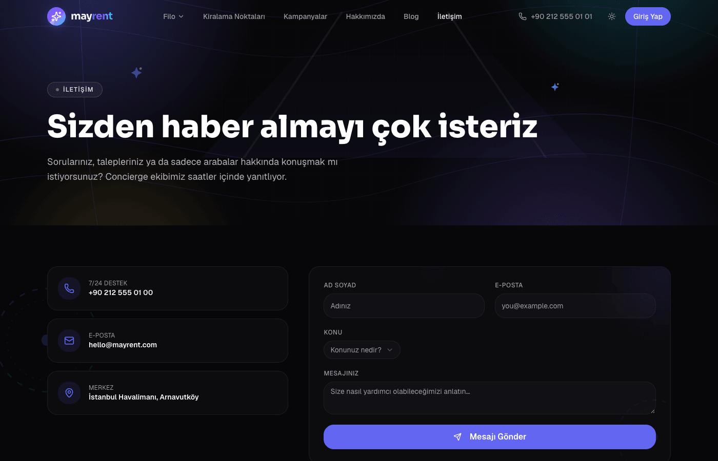 Mayrent site önizlemesi