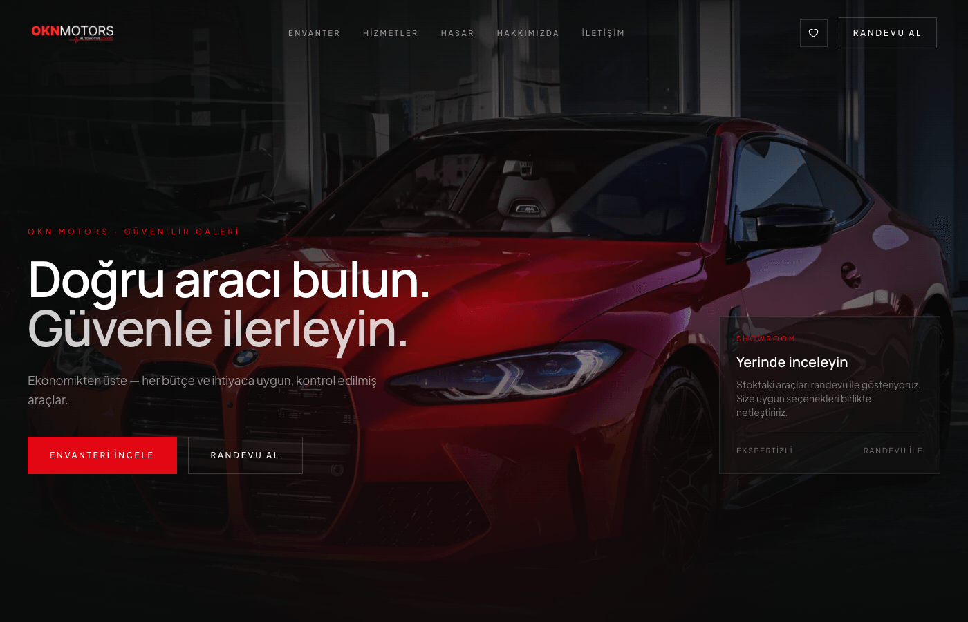 OKN Motors site önizlemesi