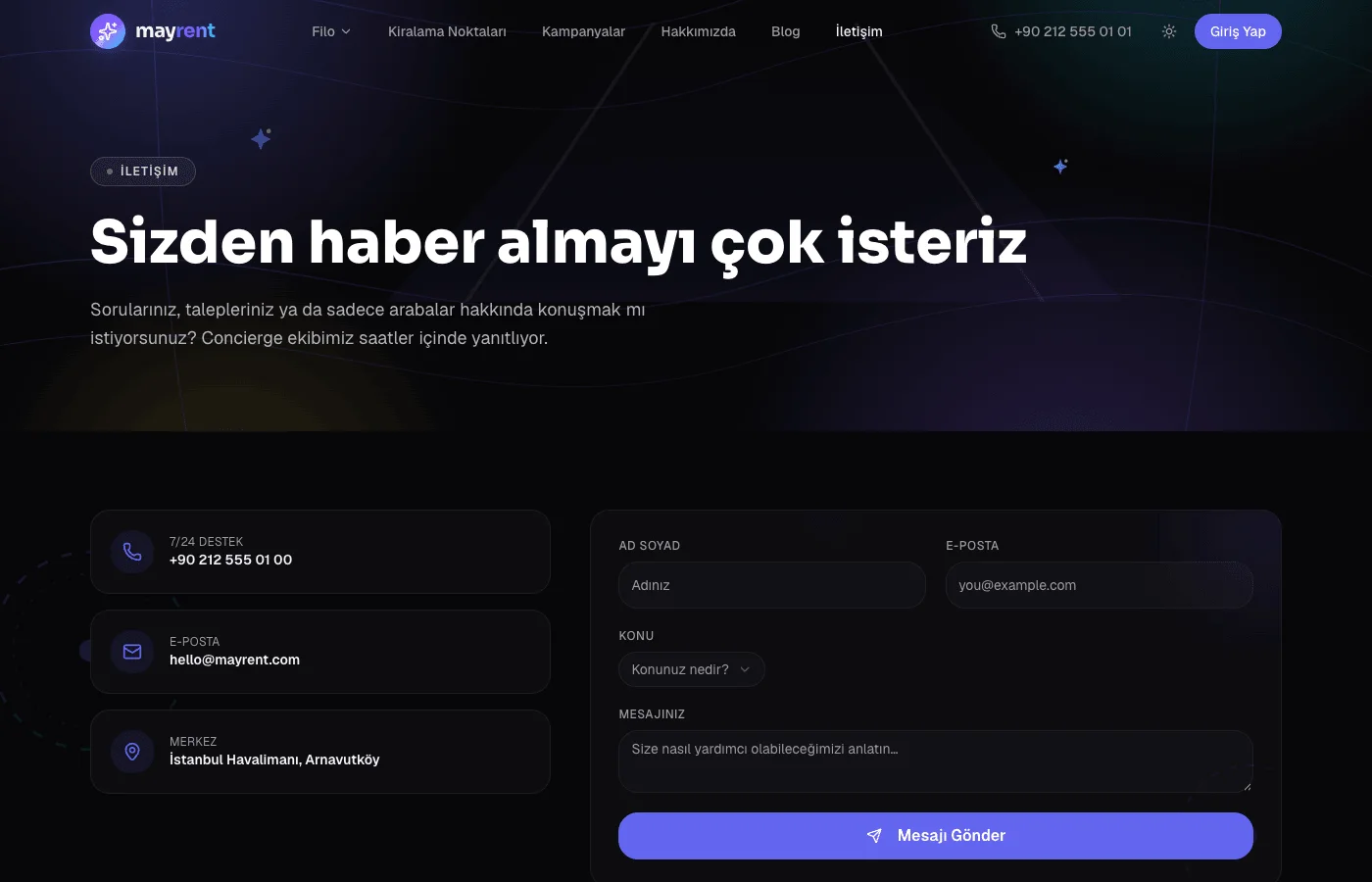 Mayrent — Rezervasyon Platformu